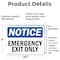 Signmission Exit Sign, Vinyl Decal, 10 in W, 7 in H, Emergency Exit Only OS-2PACK-NS-D-710-L-11825 - alternate 6